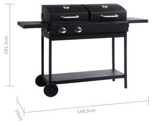 Grill Schwarz - Metall - 149 x 102 x 102 cm