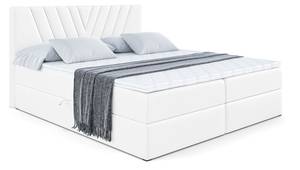 Boxspringbett ERNINA Hochglanz Weiß - Breite: 180 cm - H3