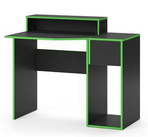 Bureau ordinateur Kron noir/Vert Set 7 Noir - Vert - Bois manufacturé - 30 x 87 x 60 cm