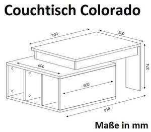 Couchtisch Colorado Weiß Walnuss Braun - Weiß - Holzwerkstoff - 92 x 37 x 60 cm