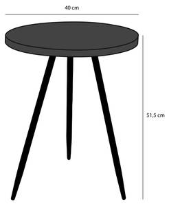 Table d'appoint Ronde Noir - Métal - 40 x 51 x 40 cm