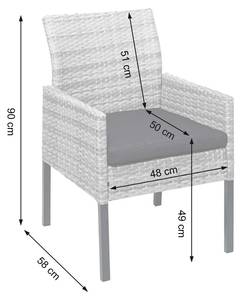 Poly-Rattan Sessel G12 (2er-Set) Grau - Metall - Kunststoff - Polyrattan - 56 x 90 x 58 cm