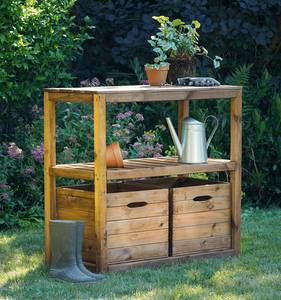 Table de préparation TERO Marron - Bois manufacturé - 91 x 125 x 45 cm