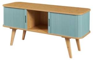 Meuble TV Tysvær Bleu - Bambou - 120 x 58 x 40 cm