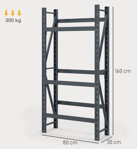 Getränkekistenregal 838-457V00GY Grau - Metall - 30 x 160 x 80 cm