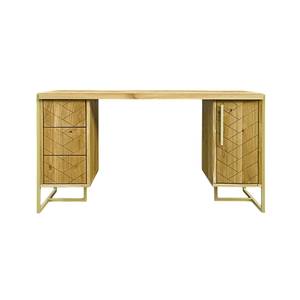Schreibtisch hoher Qualität CARIN II Braun - Massivholz - Holzart/Dekor - 140 x 75 x 60 cm