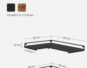 Eckregal Calgary Schwarz - Holzwerkstoff - 40 x 4 x 29 cm