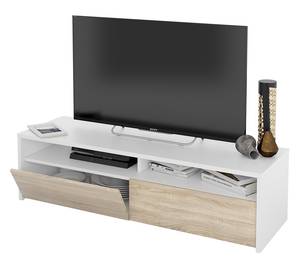 Meuble TV Kioto Blanc - Bois manufacturé - Matière plastique - 42 x 36 x 130 cm