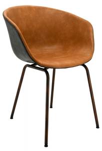 Fauteuil en polyuréthane camel Marron - Cuir synthétique - 55 x 78 x 57 cm