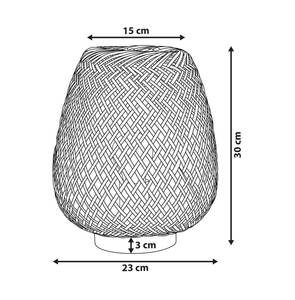 Tischlampen BOMU Schwarz - Braun - Bambus - 23 x 30 x 23 cm