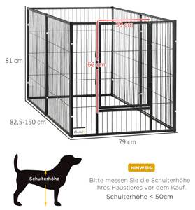 Welpenauslauf D06-182V01BK Braun - Metall - 79 x 81 x 150 cm