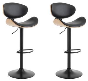 Tabouret de bar MONTENEGRO Lot de 2 Noir - Cuir synthétique - 46 x 111 x 49 cm