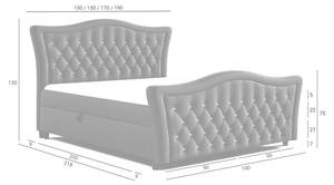 Boxspringbett TURHAN Grau - Breite: 190 cm