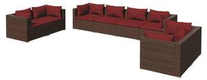 Salon de jardin (lot de 8) 3013635-17 Marron - Rouge - Brun rouge