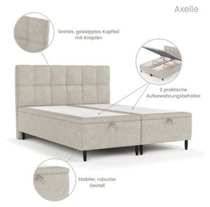 Premium Polsterbett Axelle Beige - Grau - Breite: 140 cm