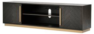 Meuble tv SEVILLE RTV180 2D Noir - Bois massif - Bois/Imitation - 180 x 50 x 38 cm