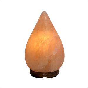 Himalaya-Salzlampe Rain Orange - Salzkristall - Massivholz - 15 x 20 x 15 cm