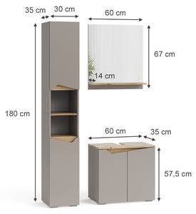 Badmöbel-Kombination Marelle 47698 Beige - Braun - Holzwerkstoff - 60 x 57 x 35 cm