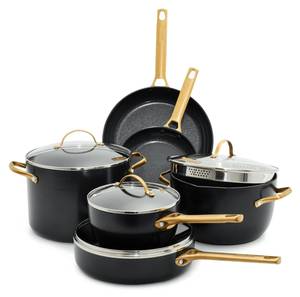 Kochgeschirr-Set Padova Reserve 10er Set Schwarz - Metall - 28 x 14 x 28 cm