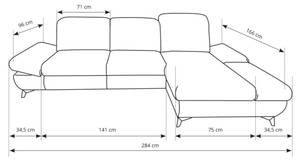 Ecksofa HANNOVER Creme - Bettkasten links - Mit Bettkasten