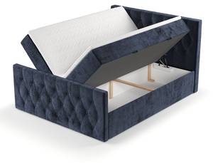 Boxspringbett Marigold mit Latex-Topper Blau - Breite: 200 cm