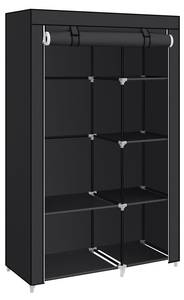 Stoffschrank Lusaka Schwarz - Kunststoff - 105 x 168 x 45 cm