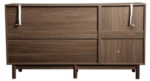 Sideboard Retrostil Ⅱ Braun - Holzwerkstoff - Holz teilmassiv - 40 x 76 x 140 cm