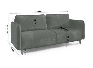 Schlafsofa Sofa Wohnzimmer NECKAR Grün