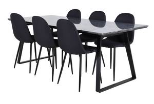 Essgruppe Estelle 95 (7-teilig) Schwarz - Massivholz - 90 x 76 x 200 cm