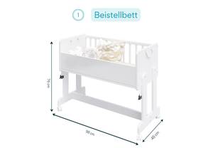 Multifunktionales Babybett Nelina Weiß - Holzwerkstoff - 40 x 79 x 90 cm