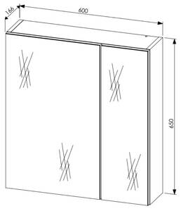 Spiegelschränke LEONARDO MC60 2D Weiß - Holzwerkstoff - Kunststoff - 60 x 65 x 17 cm