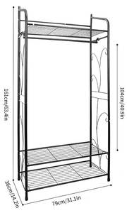 Portant à Vêtement Veritas Noir - Métal - 36 x 160 x 78 cm