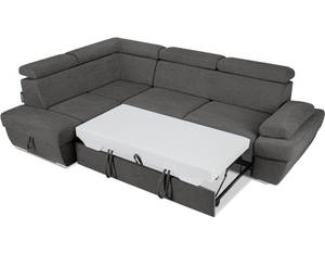 Ecksofa RATLO links Grau - Textil - Holz teilmassiv - 270 x 110 x 190 cm