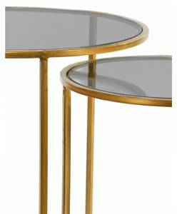 Beistelltisch Duarte Gold - Glas - 50 x 52 x 50 cm