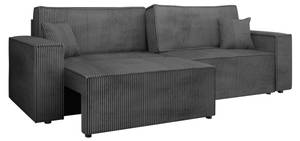 Sofa Karl Cord mit L-Funktion Anthrazit