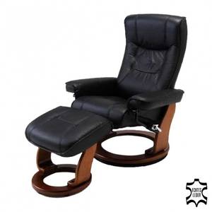 Fauteuil relaxation Odenwald Cuir véritable Revêtement : cuir véritable noir