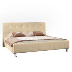 Echtlederbett Corinna Beige - 140 x 200cm