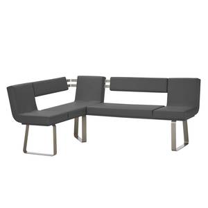 Banc d'angle Chacigo Noir / Acier inoxydable