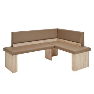 Hoekbank Ferrel San Remo eikenhouten look/latte macchiatokleurig - lange longchair links