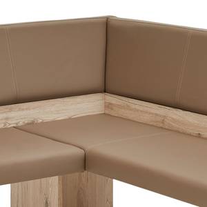 Hoekbank Ferrel San Remo eikenhouten look/latte macchiatokleurig - lange longchair links