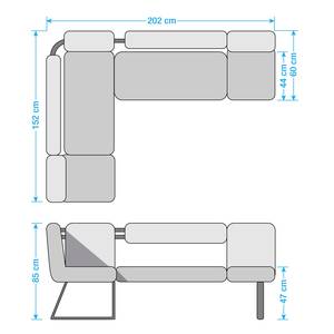 Banc d'angle Chacigo Blanc / Acier inoxydable