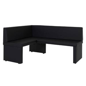 Banquette d'angle Tamina Cuir synthétique - Noir - Côté plus long à droite - Noir