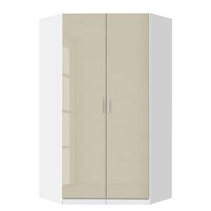 Armoire d'angle Celle Blanc alpin / Gris sable brillant