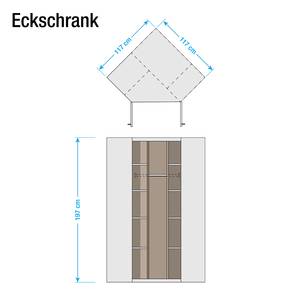 Hoekkast Celle Alpinewit/hoogglans zandgrijs