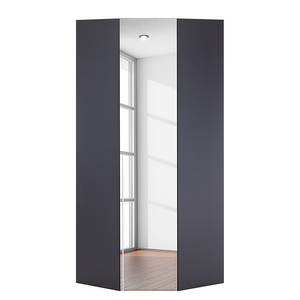 Armoire d'angle Brooklyn V Gris graphite / Miroir - Hauteur : 216 cm