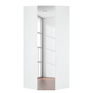 Armoire d'angle Brooklyn III Blanc polaire/Miroir - Hauteur : 236 cm