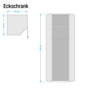 Eckschrank Brooklyn V Graphit/Spiegel - Höhe: 216 cm