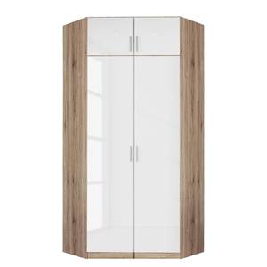 Complément pour armoire d'angle Celle Blanc brillant / Imitation chêne de San Remo clair