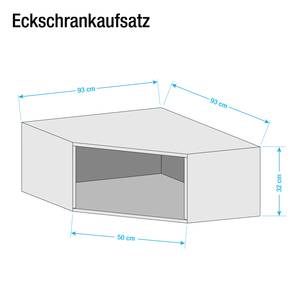 Eckschrankaufsatz KSW Hochglanz Sandgrau