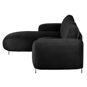 Ecksofa Adamo Microfaser Schwarz - Longchair davorstehend links